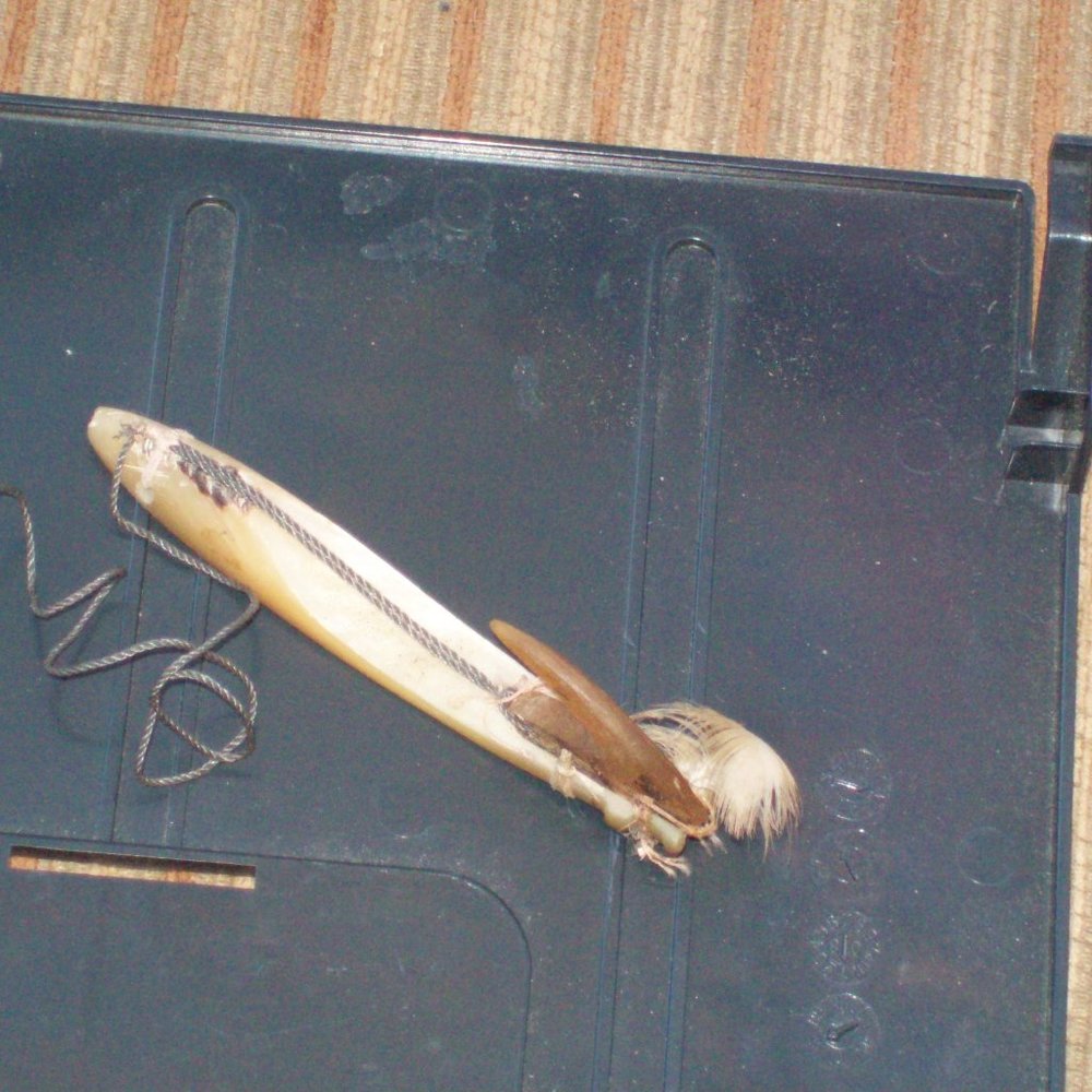 antique abalone trolling lure. most probably used to troll behind a canoe.